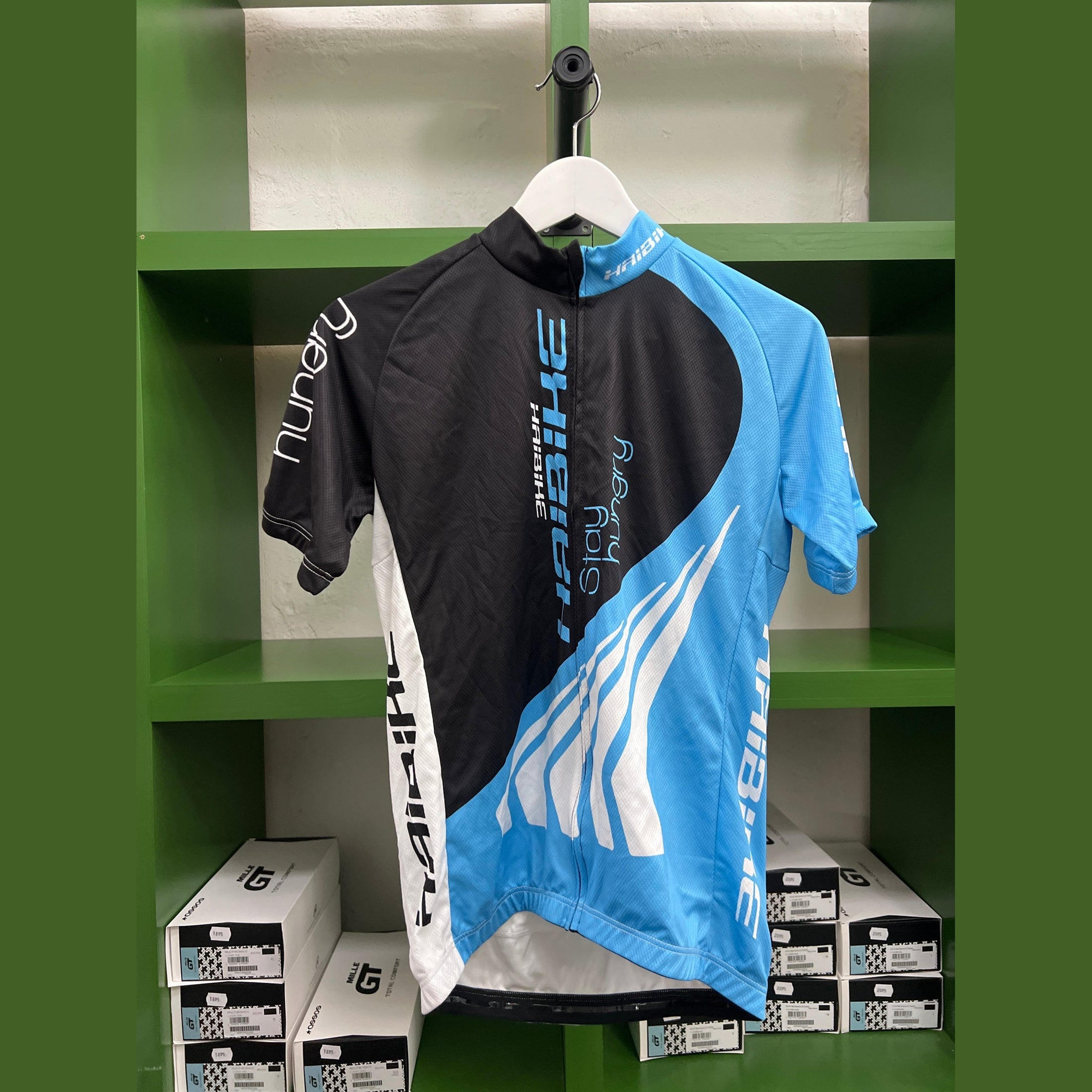 Kortärmad tröja Haibike Stay Hungry Svart/blå/vit