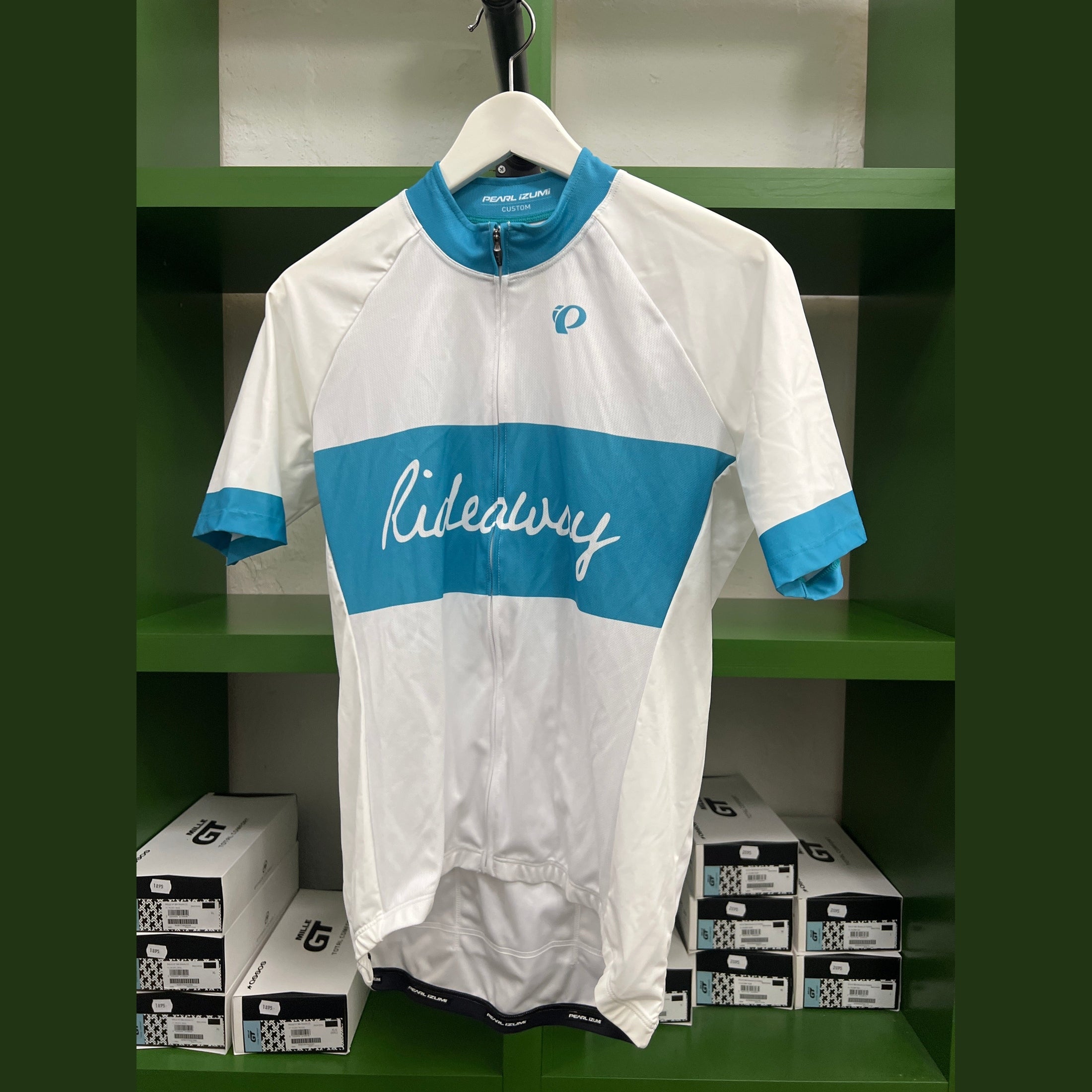 Kortärmad Cykeltröja Pearl Izumi LTD Rideaway Vit turquoise