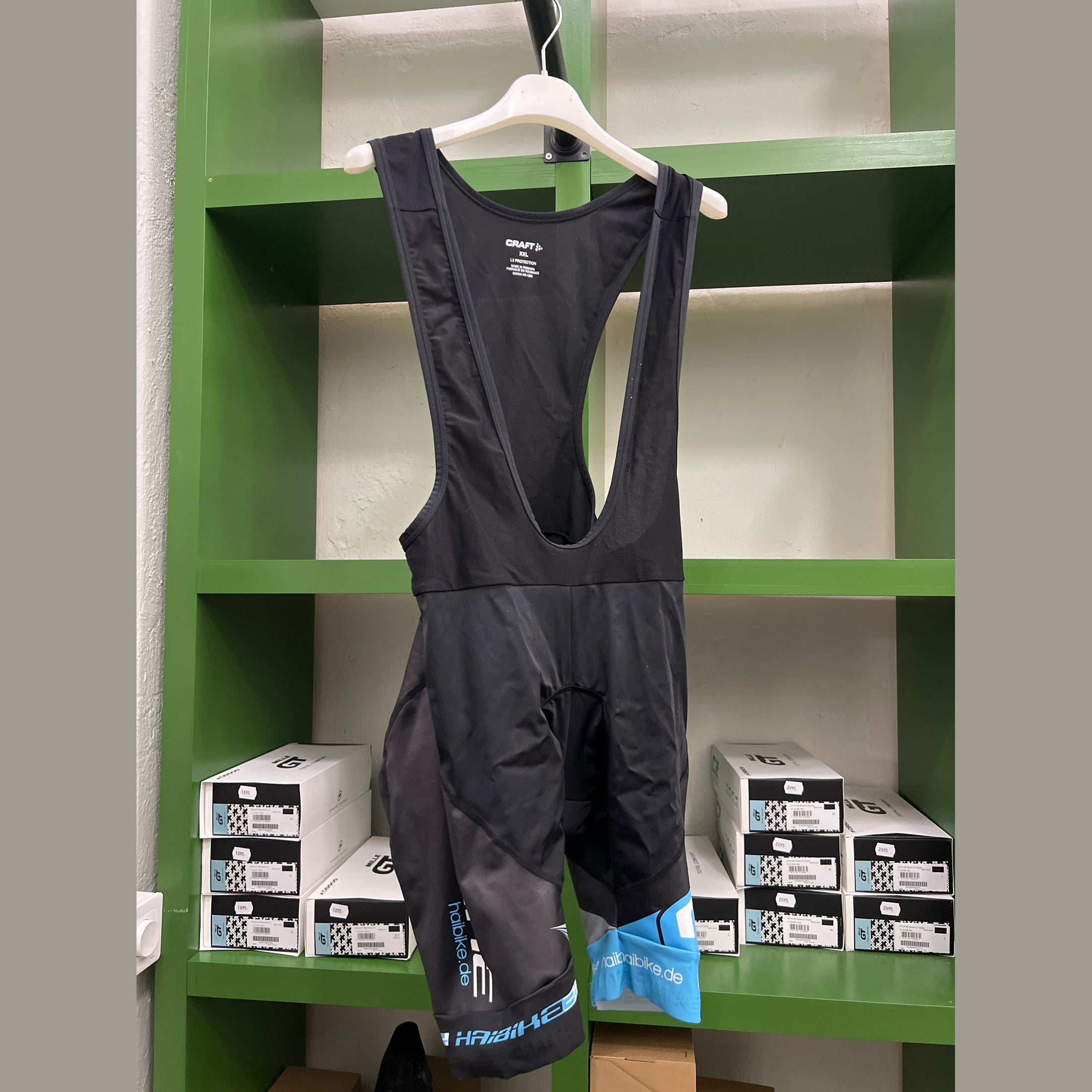 Cykelbyxor korta BIB Craft/Haibike SVART/Blå/Vit